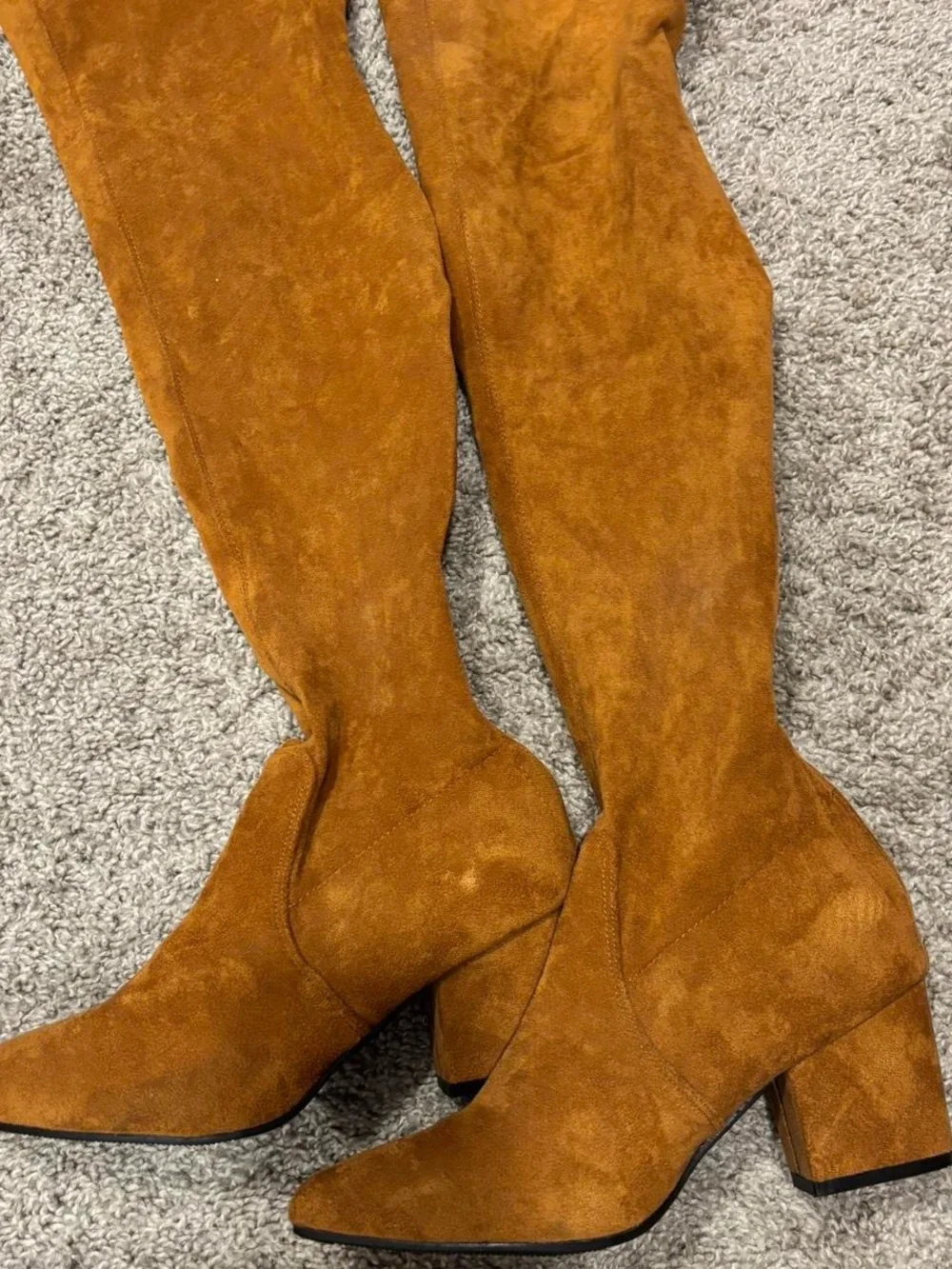 Women's Over the Knee Suede Block Heel Boots